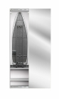 Шкаф со встроенной гладильной доской Shelf-on Iron Box Print правый, купе Беленый дуб