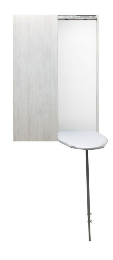 Шкаф со встроенной гладильной доской Shelf-on Iron Slim Eco левый, купе Беленый дуб