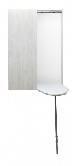 Шкаф со встроенной гладильной доской Shelf-on Iron Slim Eco левый, купе Беленый дуб