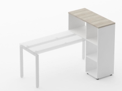 Стеллаж к столу Персона Грата Deka 9.06.10 Дуб Сантана светлый/Белый