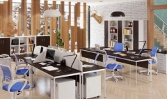 Стол прямой Skyland IMAGO-S СП-4S венге магия белый полуматовый