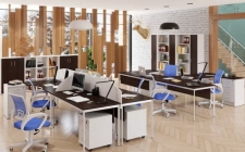 Стол прямой Skyland IMAGO-S СП-4SD венге магия белый полуматовый