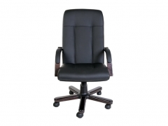 Кресло для руководителя POINTEX FORUM A Черное Темный орех