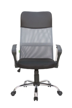 Кресло оператора Рива Riva 8074 подголовник-экокожа Черный-серый