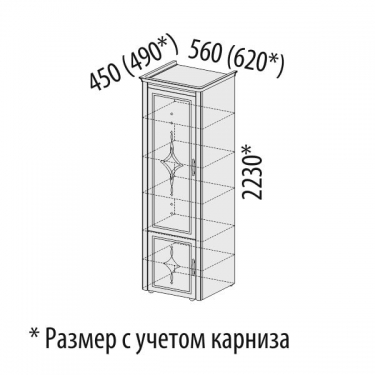 Шкаф-пенал с колоннами левый/правый Витра Венеция 32.19 Сосна Астрид Ваниль
