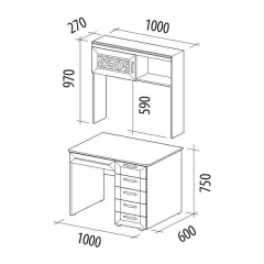 Стол с надстройкой Витра Тиффани 60