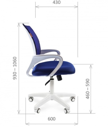 Кресло оператора Chairman Chairman 696 white TW-10 Синее
