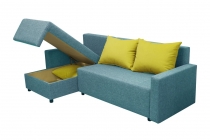 Угловой диван FM365 Sherry 3 категория с механизмом подъема оттоманки Балтик Азуре Эппл