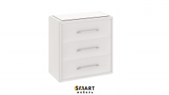 Комод со стеклом SMART мебель Элис Светлый