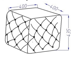 Пуф Яна Лючия 202 квадратный Темно-коричневый