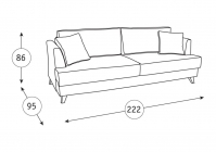 Диван-кровать Нижегородмебель и К Дамаск ТД 210. Лаундж 27 Коралл/Фибра Геометрия 18 Бежевый
