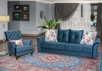 Диван-кровать Нижегородмебель и К Ирис ТД 964 Синий Фибра Менуэт