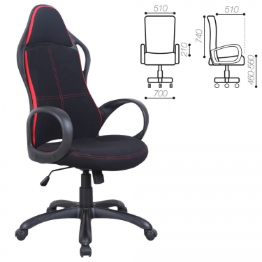 Кресло офисное BRABIX BRABIX Force EX-516 Черный-красный
