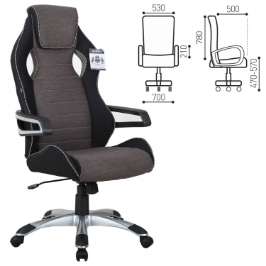 Кресло компьютерное BRABIX BRABIX Techno GM-002 Черный-серый