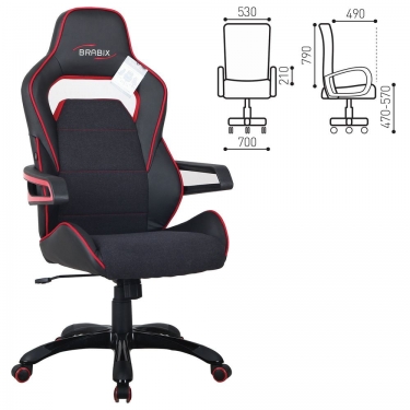 Кресло компьютерное BRABIX BRABIX Nitro GM-001 Черный-красный