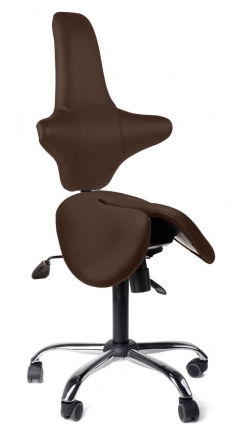 Раздвоенное кресло-седло со спинкой Gravitonus EZDuo Back Коричневый