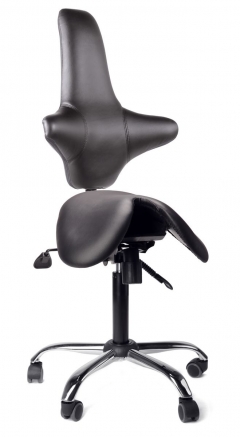 Кресло-седло со спинкой Gravitonus EZSolo Back Черный