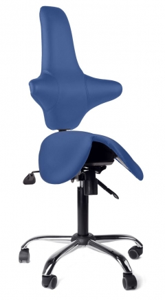 Кресло-седло со спинкой Gravitonus EZSolo Back Синий