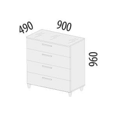 Комод Витра Катрин 92.18 Дуб венге Белый песок Браун вуд