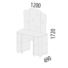 Туалетный столик Витра Катрин 92.06 Дуб венге Белый песок Браун вуд