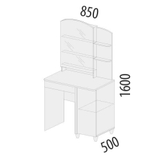 Туалетный столик Витра Катрин 92.30 Дуб венге Белый песок Браун вуд
