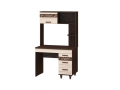 Стол компьютерный с надстройкой Витра Катрин 92.26+92.27 Дуб венге Белый песок Браун вуд