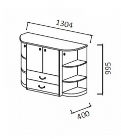 Комод Марибель Комодино-3 Орех итальянский Н Мария луиза