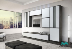 Комплект мебели для гостиной Марибель Куб 01 Белый софт Ясень черный