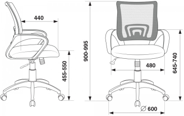 Кресло офисное Бюрократ Бюрократ CH-W695N/DG/TW-12 Темно-серый