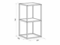 Стеллаж Мебельсон Лофт LMN-04 Черный муар-дуб сонома