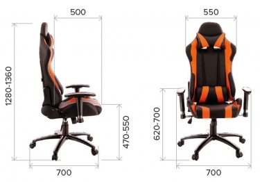 Кресло геймерское Everprof Everprof Lotus S2 Экокожа Черный Оранжевый