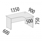 Стол эргономичный правый Витра Альфа 64.61 Дуб Кронберг