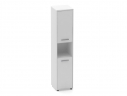 Шкаф 4 узкий 2 полки открытые и 1 стеклянная дверь Персона Грата Deka 10.19.16Л Белый