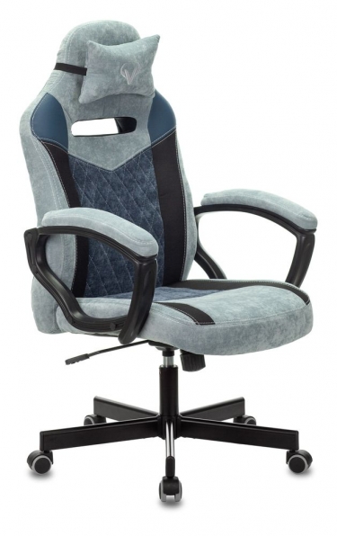 Кресло игровое Zombie Бюрократ VIKING 6 KNIGHT BL FABRIC Синий