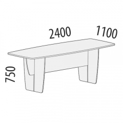 Стол для переговоров Витра Альфа 62.72 Орех пегас