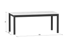 Стол Техно Любимый дом ЛД.678.040.000 Дуб Крафт белый/Чёрный