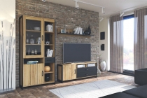 Гостиная Техно Любимый дом 2 Дуб золотой/Чёрный