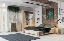 Набор мебели для спальни Стиль Санремо 1 Дуб сонома светлый Ателье темное