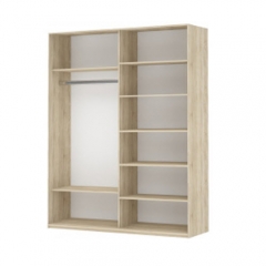 Шкаф-купе двухдверный Е1 Прайм 1400 ДСП/ДСП Белый снег