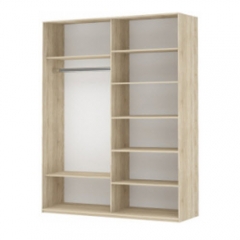 Шкаф-купе двухдверный Е1 Прайм 1600 Зеркало/Зеркало Белый снег