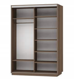 Шкаф-купе двухдверный Е1 Экспресс Дуо Элемент 1600х2200h Ясень шимо тёмный