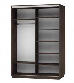 Шкаф-купе двухдверный Е1 Экспресс Дуо Медиум 1600х2400h Венге