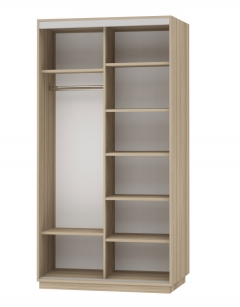 Шкаф-купе двухдверный Е1 Экспресс Дуо Комби 1200х2200h Ясень шимо светлый