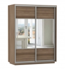 Шкаф-купе двухдверный Е1 Экспресс Дуо Комби 1600х2200h Ясень шимо тёмный