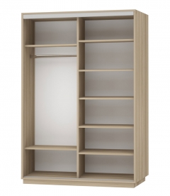 Шкаф-купе двухдверный Е1 Экспресс Дуо 1600х2400h Париж/Ясень шимо светлый