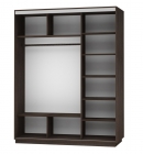 Шкаф-купе трехдверный Е1 Экспресс Трио Элемент 1800х2200h Дуб венге