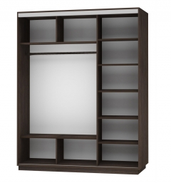 Шкаф-купе трехдверный Е1 Экспресс Трио Элемент 1800х2200h Дуб венге