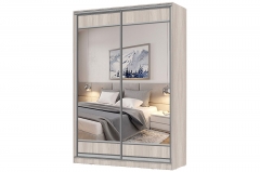 Шкаф-купе 2-х дверный Народная мебель Виктория 1400х584х2300, Ясень шимо светлый 14ДЛЗЛДЛЗЛ-Яшс 310-36