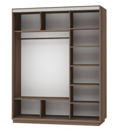 Шкаф-купе трехдверный Е1 Экспресс Трио Элемент 1800х2200h Ясень шимо тёмный