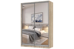 Шкаф-купе 2-х дверный Народная мебель Виктория 1400х584х2300, Дуб сонома светлый 14ДЗДЗ-ПП-Дсс 310-67